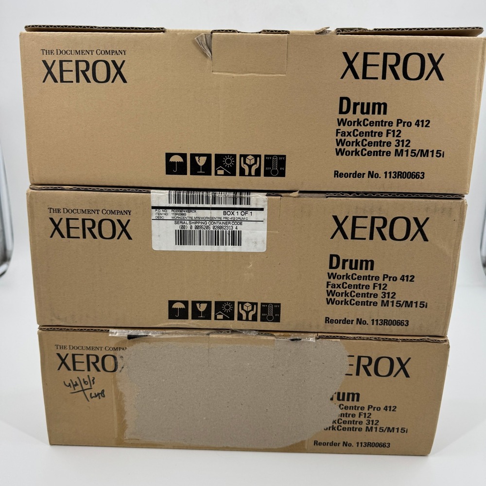 Xerox Drum Unit‎ WorkCentre Pro 412 FaxCentre Reorder 113R00663 New Lot of 3
